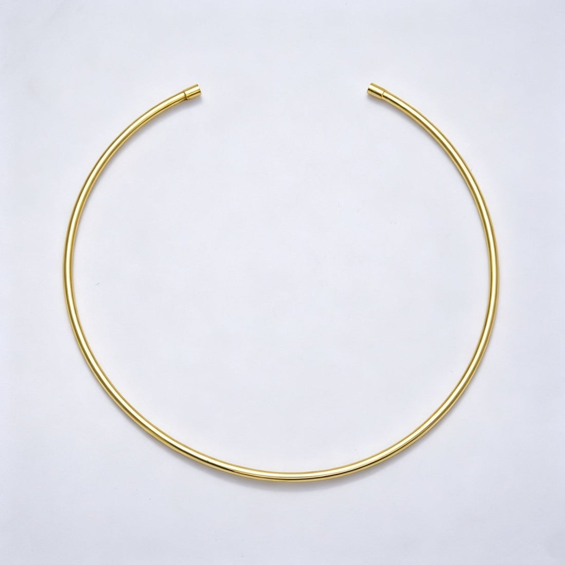 NEW 16K Gold Filled 3mm Tube Choker Floating Collar Necklace in Gold &amp; Silver| WA-00511 WA-00541