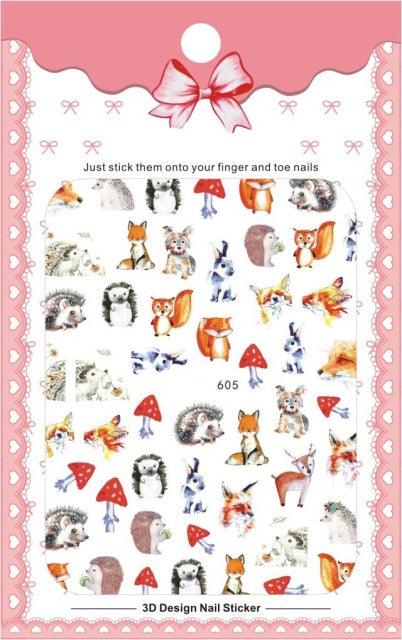 New 3D Self-Adhesive Lovely Red Lips Image Nails Stickers for Nails Sticker Decorations Manicure Valentine&