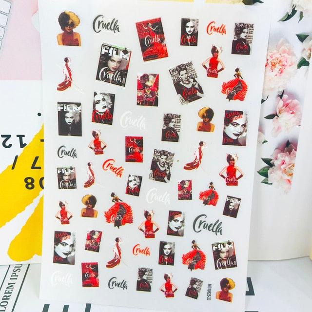 New 3D Self-Adhesive Lovely Red Lips Image Nails Stickers for Nails Sticker Decorations Manicure Valentine&