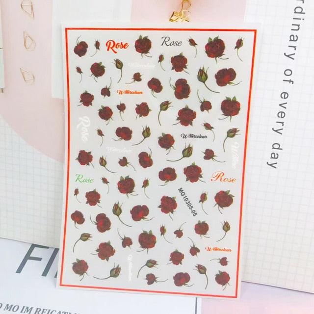 New 3D Self-Adhesive Lovely Red Lips Image Nails Stickers for Nails Sticker Decorations Manicure Valentine&