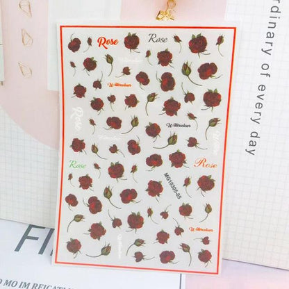 New 3D Self-Adhesive Lovely Red Lips Image Nails Stickers for Nails Sticker Decorations Manicure Valentine&