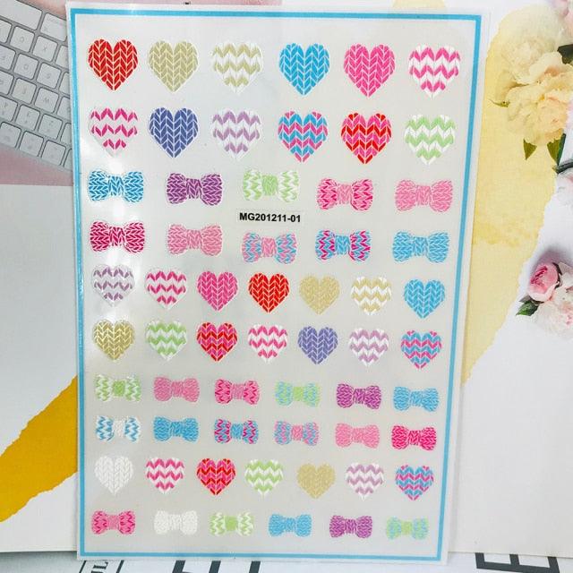 New 3D Self-Adhesive Lovely Red Lips Image Nails Stickers for Nails Sticker Decorations Manicure Valentine&