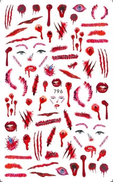 New 3D Self-Adhesive Lovely Red Lips Image Nails Stickers for Nails Sticker Decorations Manicure Valentine&