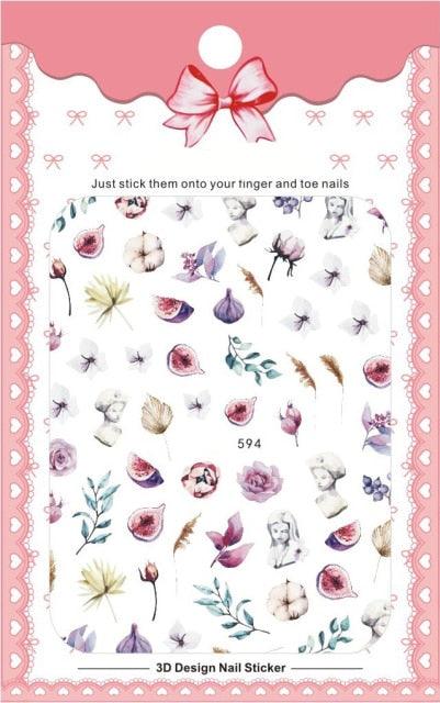 New 3D Self-Adhesive Lovely Red Lips Image Nails Stickers for Nails Sticker Decorations Manicure Valentine&