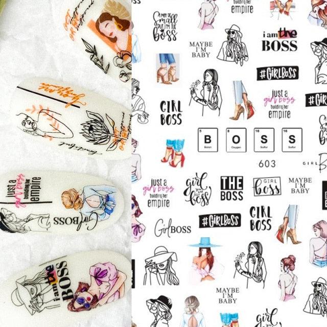 New 3D Self-Adhesive Lovely Red Lips Image Nails Stickers for Nails Sticker Decorations Manicure Valentine&