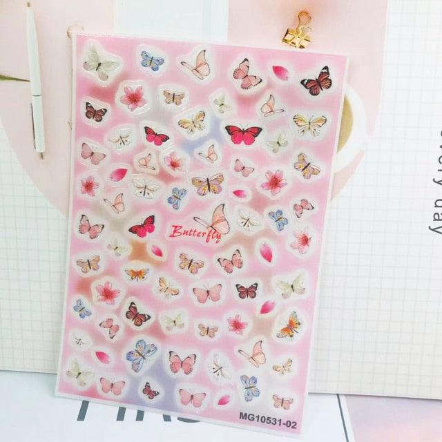 New 3D Self-Adhesive Lovely Red Lips Image Nails Stickers for Nails Sticker Decorations Manicure Valentine&