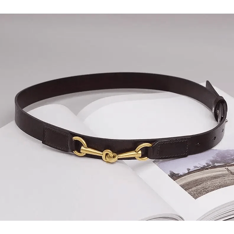 Simple Black Plain Leather Belt For Women Classic Thin Skinny Waistbands Casual Women Dress Belts
