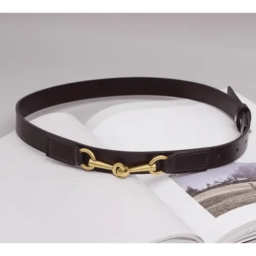 Simple Black Plain Leather Belt For Women Classic Thin Skinny Waistbands Casual Women Dress Belts