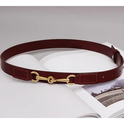 Simple Black Plain Leather Belt For Women Classic Thin Skinny Waistbands Casual Women Dress Belts