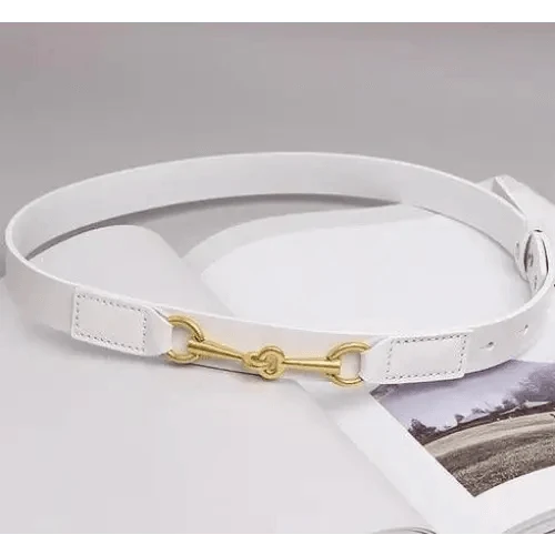 Simple Black Plain Leather Belt For Women Classic Thin Skinny Waistbands Casual Women Dress Belts
