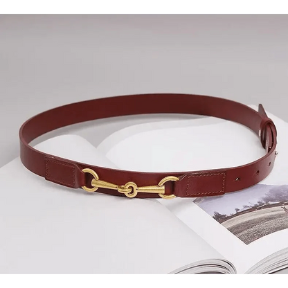 Simple Black Plain Leather Belt For Women Classic Thin Skinny Waistbands Casual Women Dress Belts