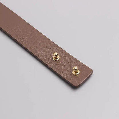 Simple Black Plain Leather Belt For Women Classic Thin Skinny Waistbands Casual Women Dress Belts