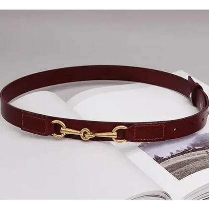 Simple Black Plain Leather Belt For Women Classic Thin Skinny Waistbands Casual Women Dress Belts