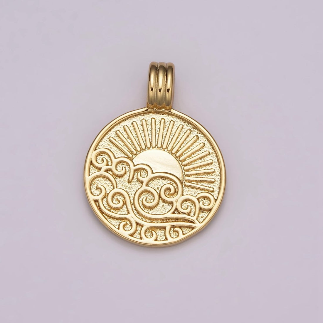 NEW ELEMENT Collection Gold Element Charm Fire Wind Earth Ocean Wave Charm 24K Gold Filled Medallion for Necklace Bracelet Supply N-469 - N-472