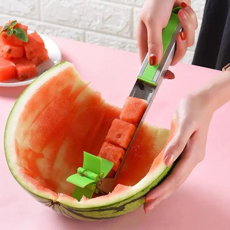 New Incredible Watermelon Cutter Multi Melon Knife Slicer Cutting Machine Stainless Steel Windmill Fruit Household Artifact Kitchen Tool
