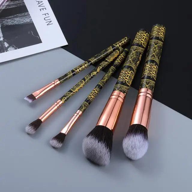 New Luxurious 12/8/5pcs Eye Lip Makeup Brushes Set Eyebrow Comb Eyelash Sponge Eyeshadow Silicone Face Mask Edge Control Brush Cosmetics