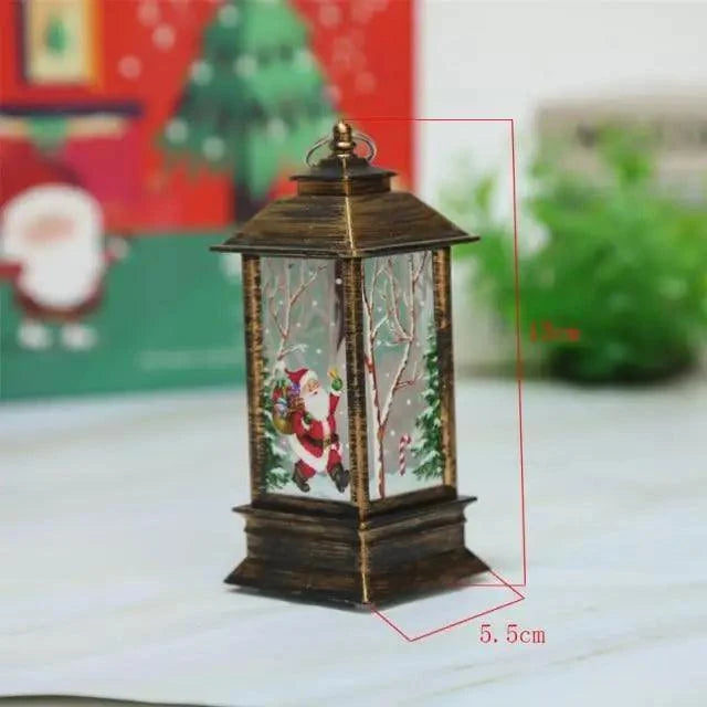 New Luxurious Christmas Ornament LED Lamp Desktop Hanging Santa Claus Elk Lantern Xmas Home Party Decoration Prop Lights Kids Gift