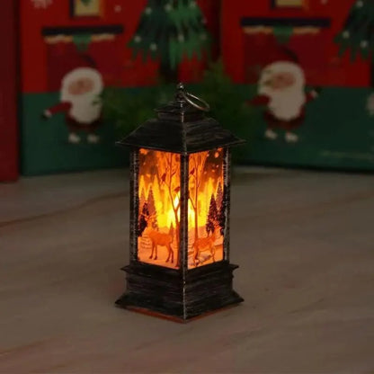 New Luxurious Christmas Ornament LED Lamp Desktop Hanging Santa Claus Elk Lantern Xmas Home Party Decoration Prop Lights Kids Gift