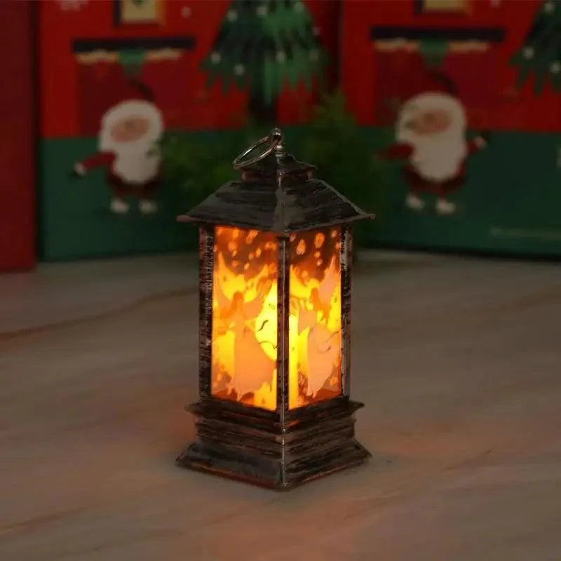 New Luxurious Christmas Ornament LED Lamp Desktop Hanging Santa Claus Elk Lantern Xmas Home Party Decoration Prop Lights Kids Gift