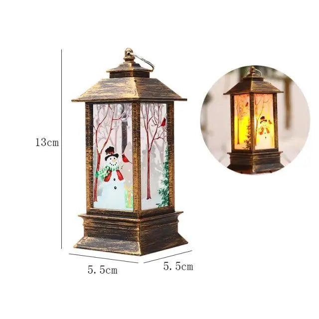 New Luxurious Christmas Ornament LED Lamp Desktop Hanging Santa Claus Elk Lantern Xmas Home Party Decoration Prop Lights Kids Gift