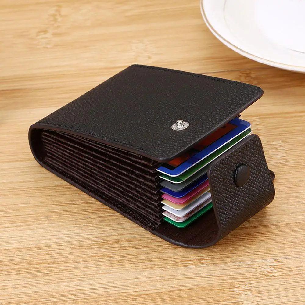 New Modern Fashion Unisex Business Leather Wallet Cool ID Credit Card Holder Name Cards Case Pocket Organizer Bag Multiple Card Slots Wallet Clip Very Light Wearable Clip