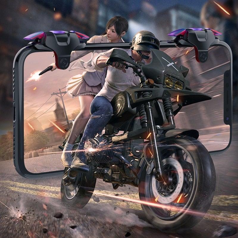 New Phone Mobile Gaming Trigger Fire Button Handle Shooter Game Joysticks Gamepad For Fire Shooting Controller Mobile Game Controllers, iOS &amp; Android Controller, Aim Trigger Fire Buttons Shooter Sensitive Joystick, Portable Controller Gamepad