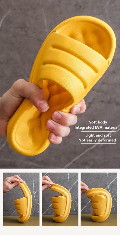 New Thicker EVA Sofa Slides Sole Soft Indoor Slippers Men Women Anti-Slip Sandals Summer Bathroom Platform Shoes Open Toe Soft Slippers Thick Lightweight Non-Slip Shower Bath Cloud Slides Pool Gym House Sandals