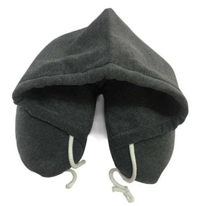 New Travel Hooded U-Shaped Pillow Cushion Car Office Airplane Head Rest Neck Neck Pillow Inflatable Travel Pillow Comfortably Supports The Head Support U-Shaped Luxury Memory Foam Neck Travel Pillow with Hoodie Neck Pillow
