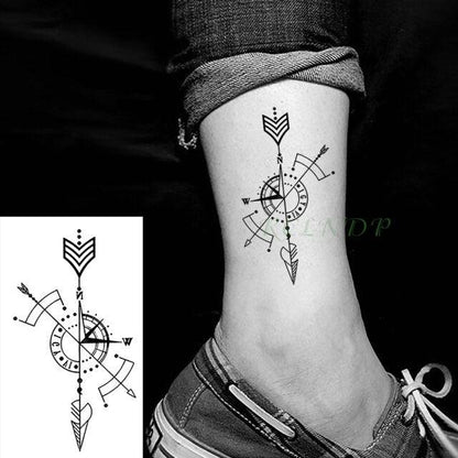 New Waterproof Temporary Sticker Tattoo Flame Heart Star Element Body Art Cute Small Tattoos For Kids Womens