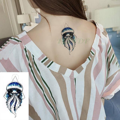 New Waterproof Temporary Sticker Tattoo Flame Heart Star Element Body Art Cute Small Tattoos For Kids Womens