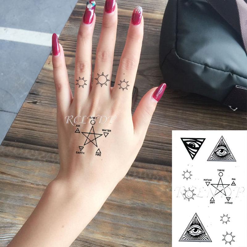 New Waterproof Temporary Sticker Tattoo Flame Heart Star Element Body Art Cute Small Tattoos For Kids Womens