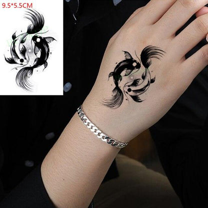 New Waterproof Temporary Sticker Tattoo Flame Heart Star Element Body Art Cute Small Tattoos For Kids Womens