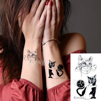 New Waterproof Temporary Sticker Tattoo Flame Heart Star Element Body Art Cute Small Tattoos For Kids Womens