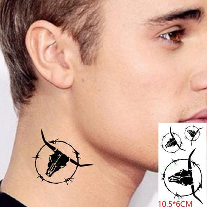 New Waterproof Temporary Sticker Tattoo Flame Heart Star Element Body Art Cute Small Tattoos For Kids Womens