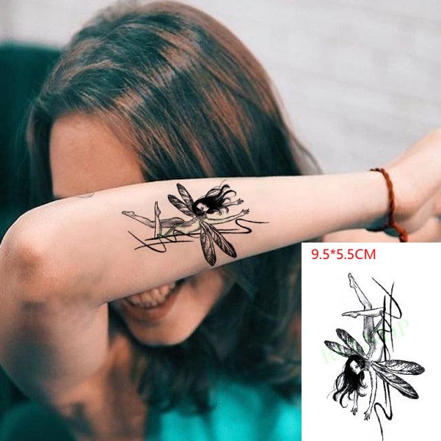 New Waterproof Temporary Sticker Tattoo Flame Heart Star Element Body Art Cute Small Tattoos For Kids Womens