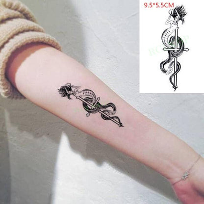 New Waterproof Temporary Sticker Tattoo Flame Heart Star Element Body Art Cute Small Tattoos For Kids Womens
