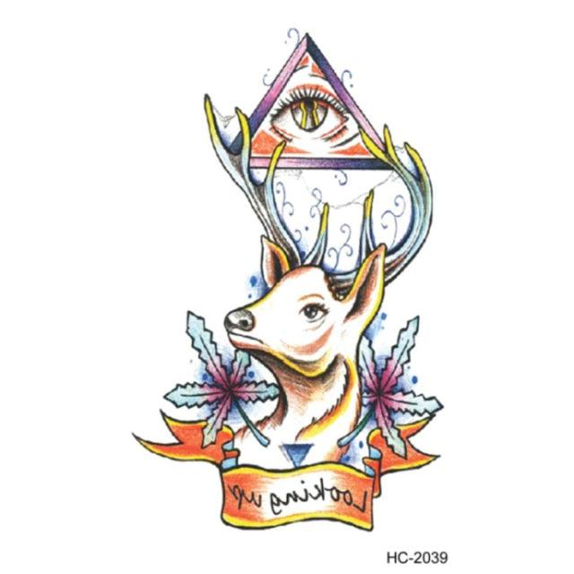 New Waterproof Temporary Wolf Sticker Tattoo Mens Modern Tattoo Realistic Design