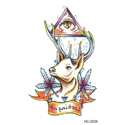 New Waterproof Temporary Wolf Sticker Tattoo Mens Modern Tattoo Realistic Design
