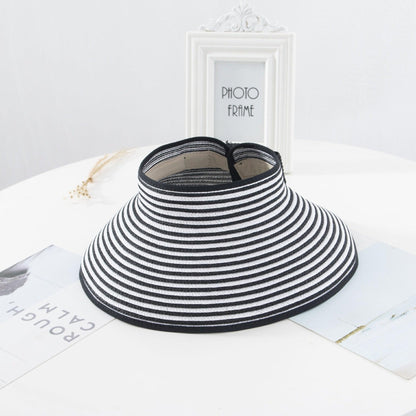 New Women Summer Visors Hat Foldable Sun Hat Wide Large Retro Hat Women&
