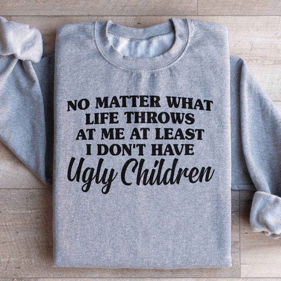 Cheeky Mom Humor Graphic Fleece Pullover – "At Least I Don&