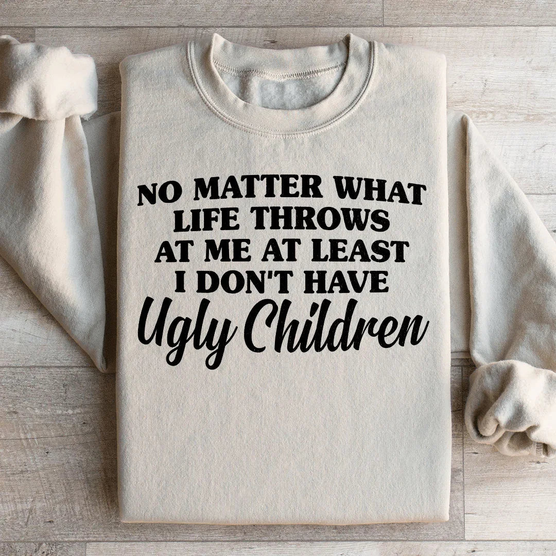 Cheeky Mom Humor Graphic Fleece Pullover – "At Least I Don&
