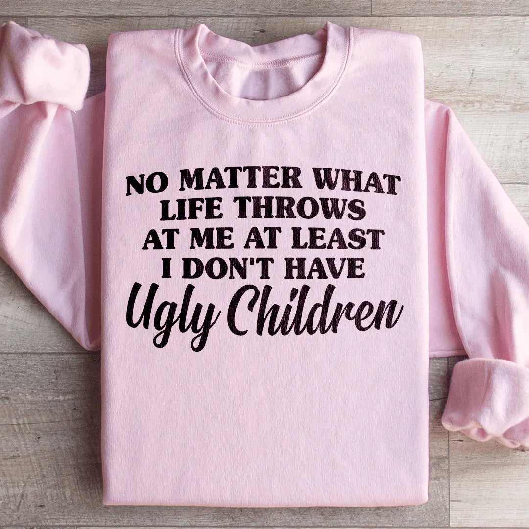 Cheeky Mom Humor Graphic Fleece Pullover – "At Least I Don&