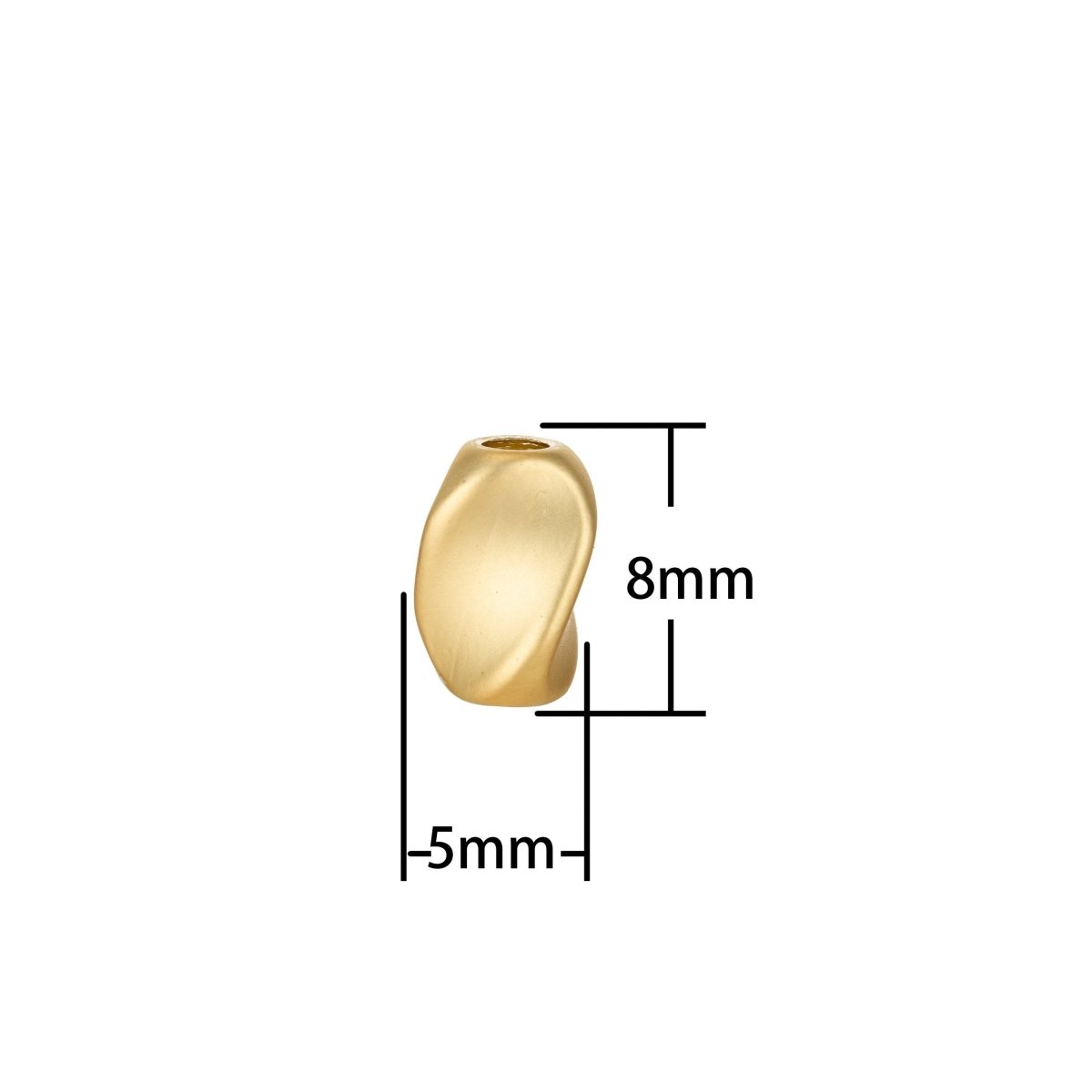 Nugget Beads,Faceted Matte Gold Silver Slider Bead for Beaded Stretch Bracelet Jewelry Supplies 8x5mm K-065