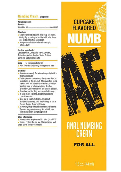 Cupcake Numb AF Anal Numbing Cream for Enhanced Comfort