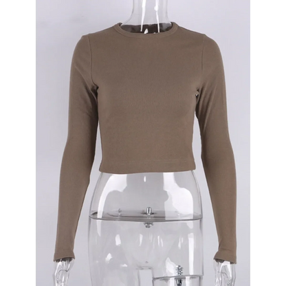 Sexy Ribbed Cropped T-Shirt