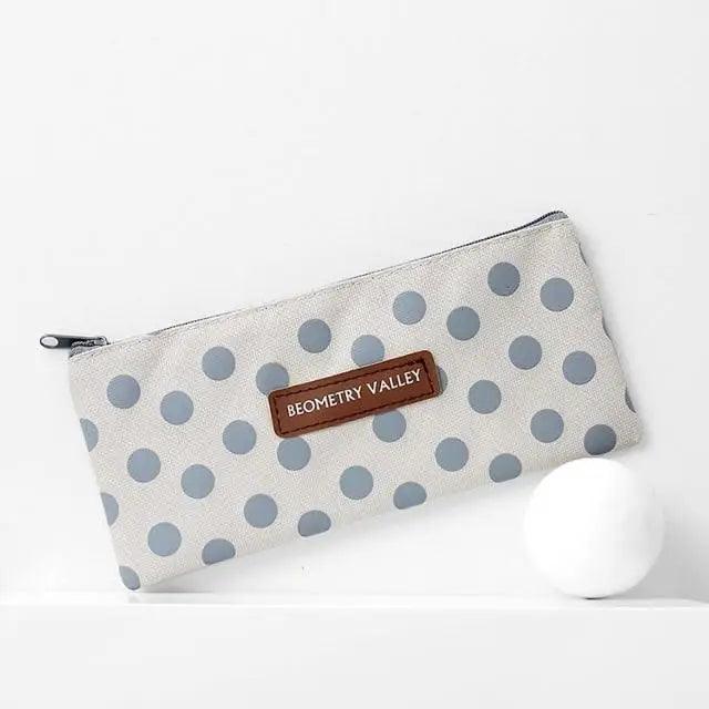 Office Simple Print Stationery Pencil Case Classic Design Pencil Pouch Simple Storage Bag