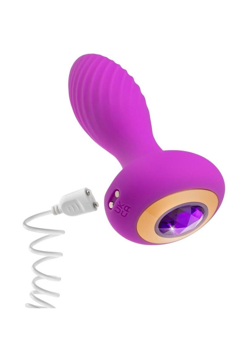 Oh My Gem Mystery Rechargeable Silicone Anal Plug Amethyst Purple