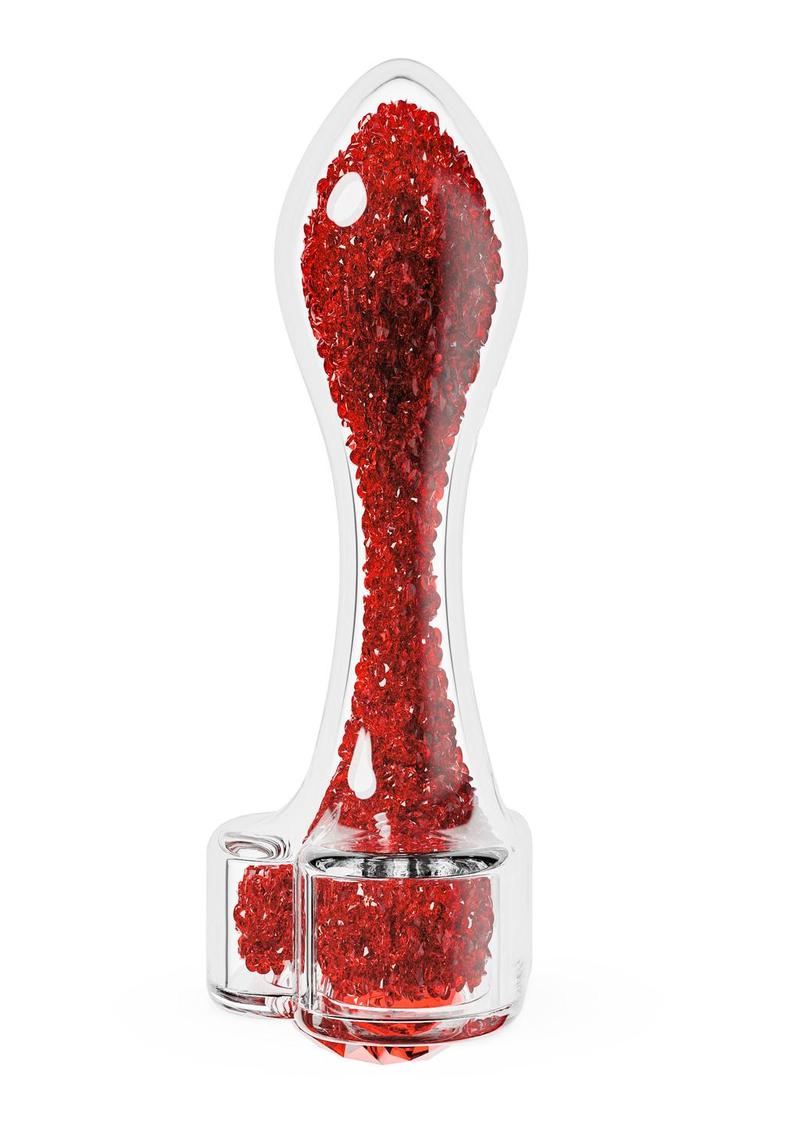 Oh My Gem Lustre Glass Anal Plug Red Borosilicate Glass