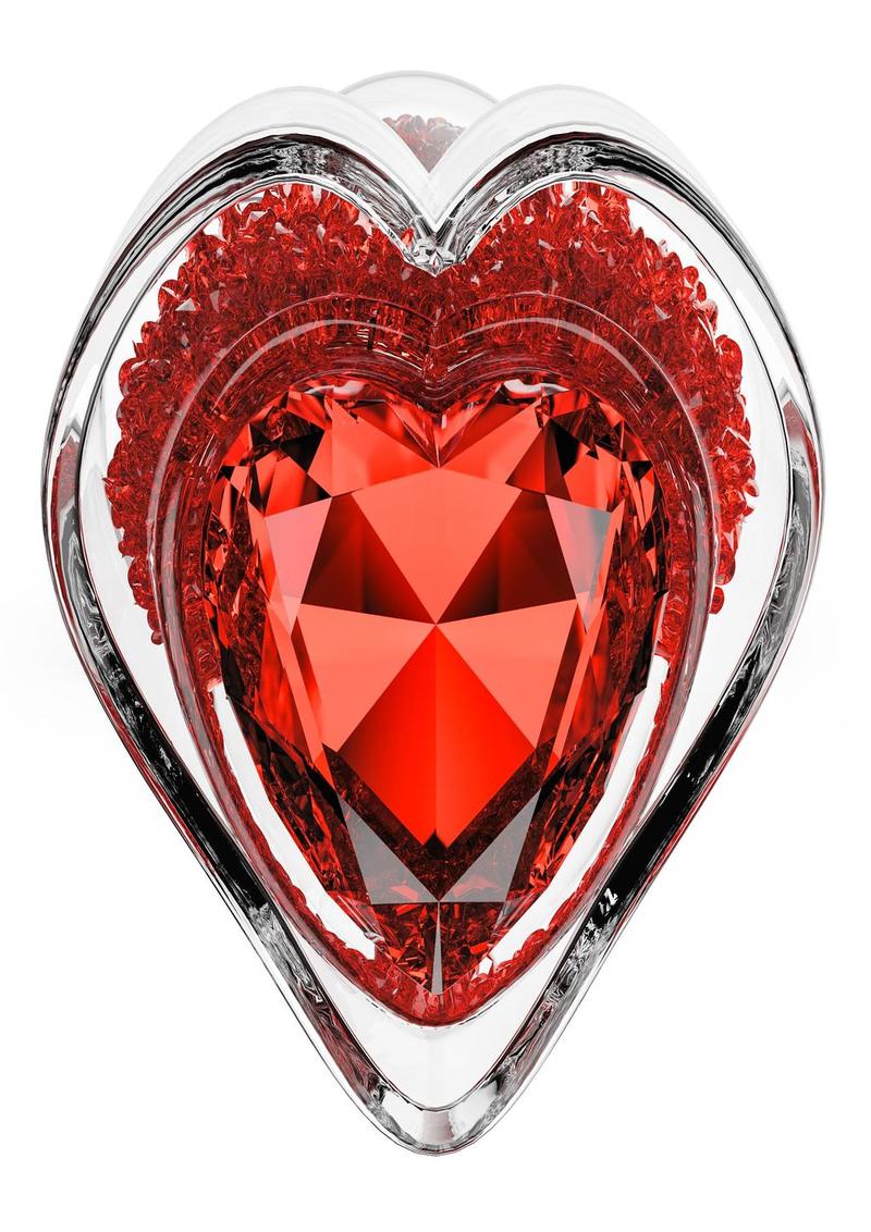 Oh My Gem Lustre Glass Anal Plug Red Borosilicate Glass