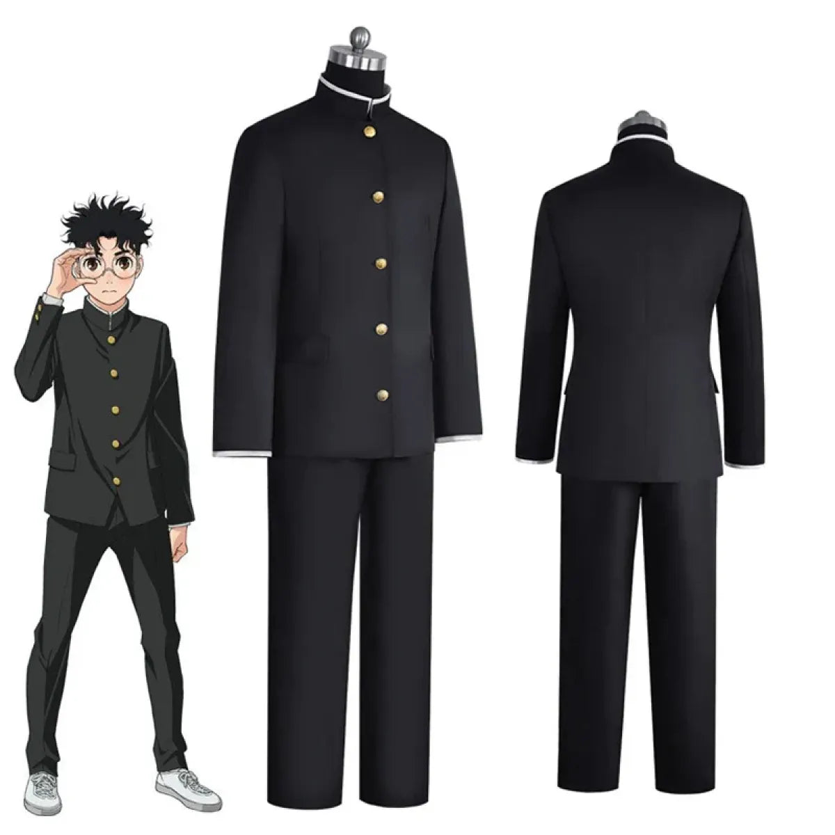Ken Takakura Cosplay Costume – Dandadan School Uniform with Glasses